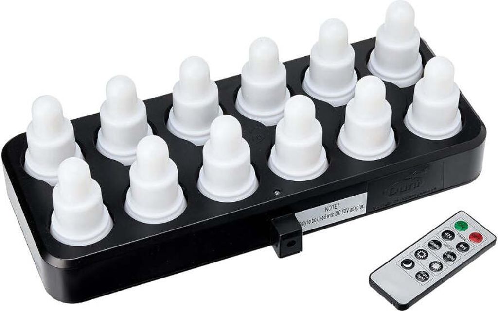 DUNI 12er LED Teelichter Set Mehrfarbig mit Ladestation Produktbild 