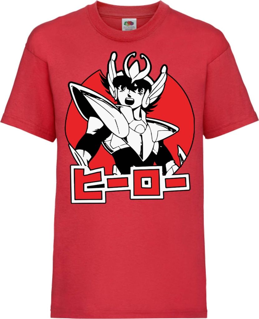Kinder T-Shirt Saint Anime Seiya Pegasus 01 Pegasus, 5-6 Jahr - 116 / Rot