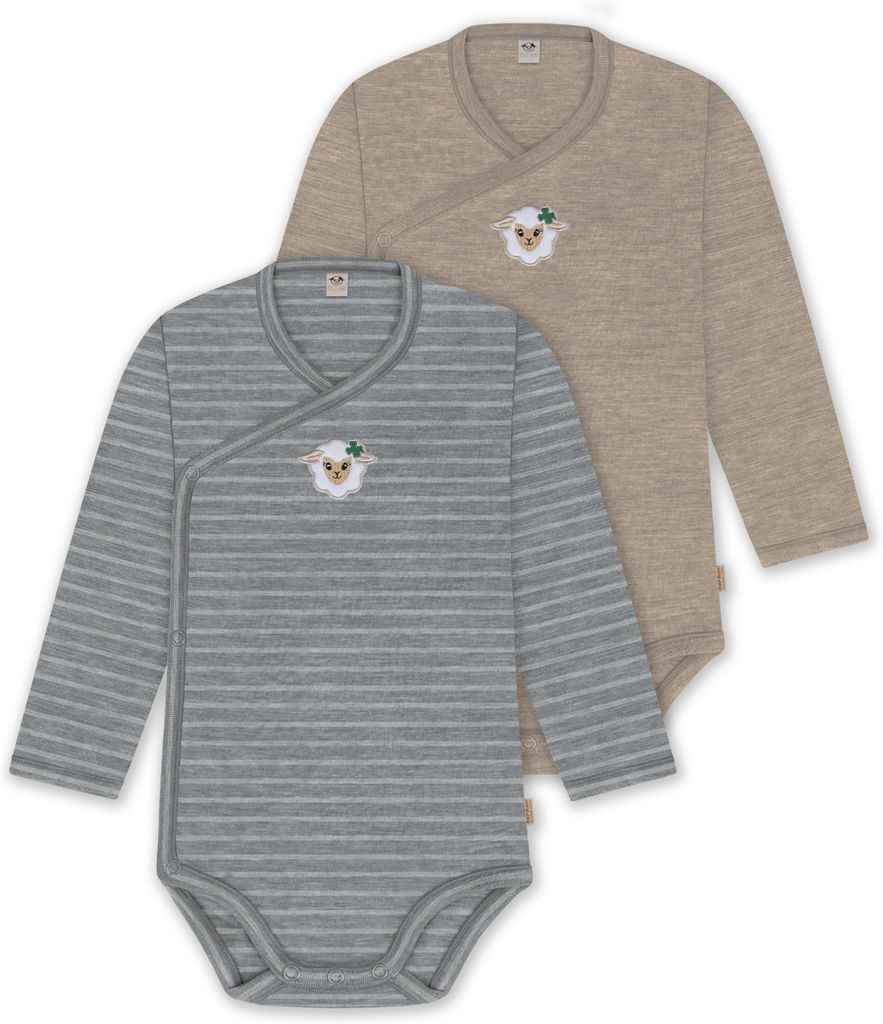 normani 2er Pack Baby-Body Langarm Wickelbody