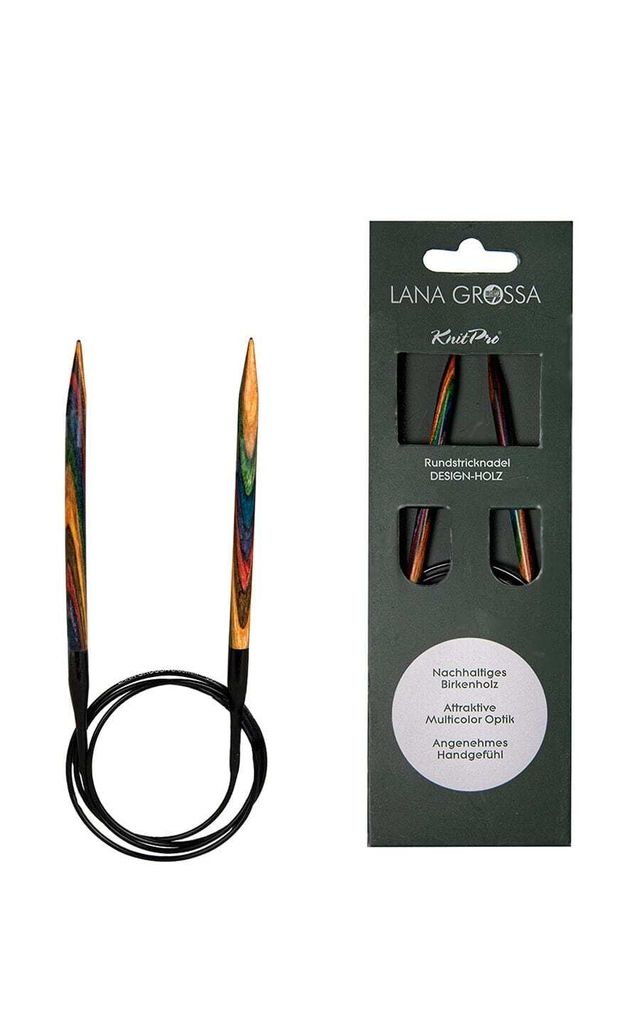 Lana Grossa Rundstricknadel Design-Holz 40-9.0 | Multicolor Produktbild 