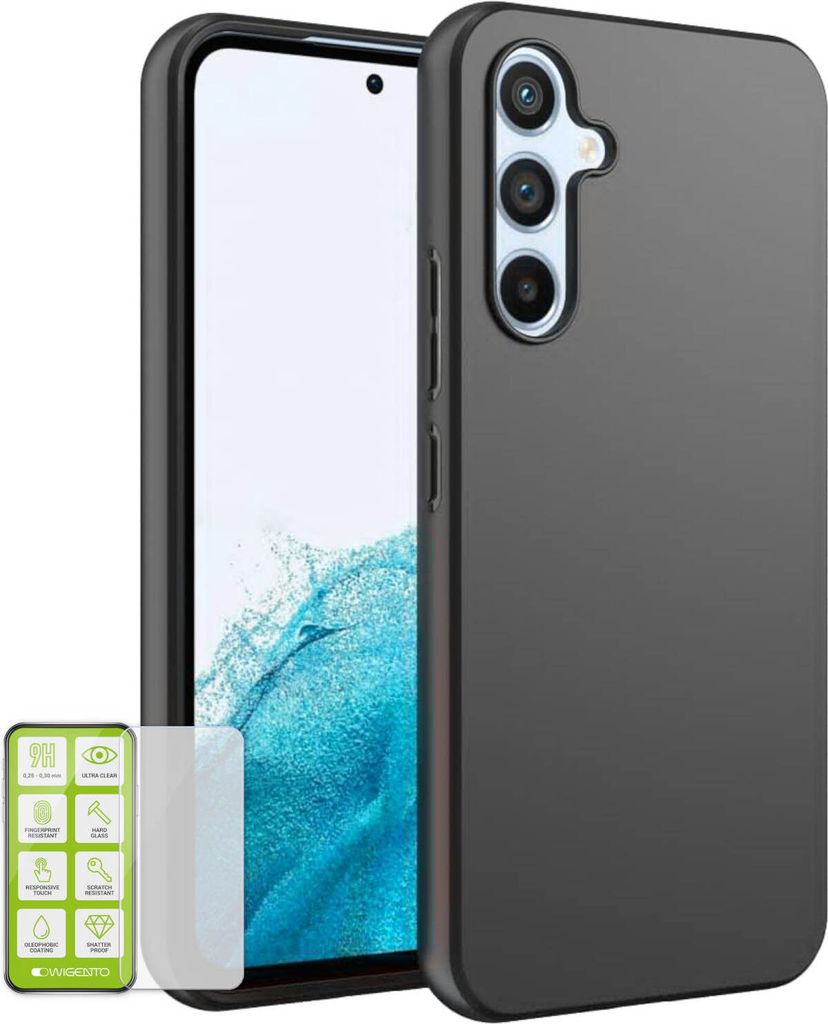 Für Samsung Galaxy A54 5G Silikon Hülle + H9 Glas Handy Tasche Etuis Case TPU Cover Schutz
