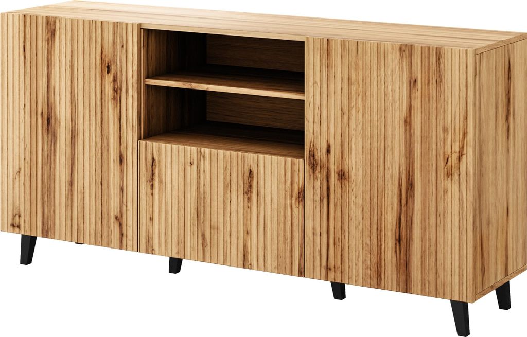 Designová kombinovaná komoda HAER 1 - dub wotan / černá Obrázek produktu 