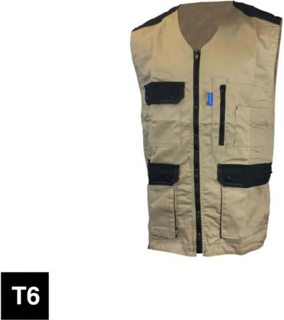 CEPOVETT Kargo Pro leichte Arbeitsweste - Beige und Schwarz - Gröe 6