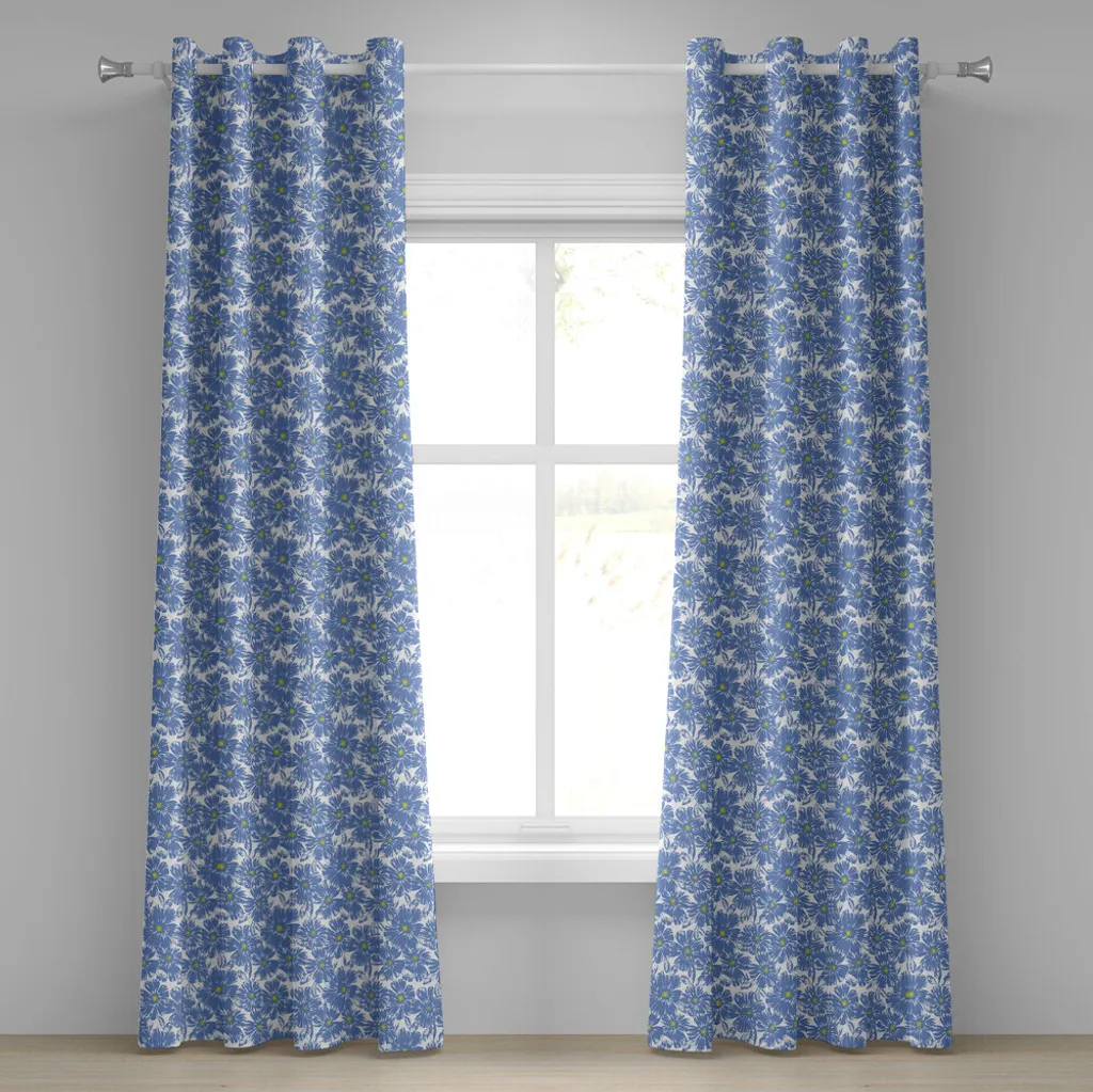 ABAKUHAUS Tenda Floreale 280x245cm | Gelsomino e Margherite Viola Giallo - 1