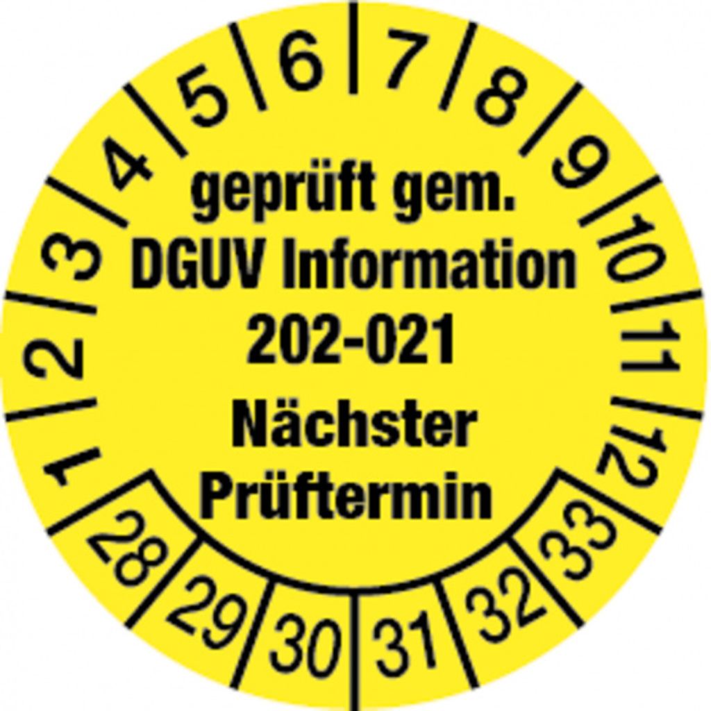 Dreifke Prüfplakette, DGUV Information 202-021 Nächster Prüfter - 30 mm Foli...