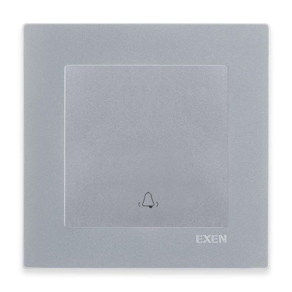Taster Klingel Zwierny Reflektierend Einfach Silber + Rahmen Silber EXEN