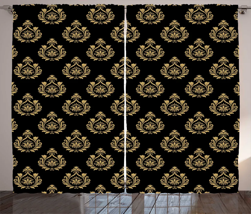 Rideau Damas Opaque Anti-Vis-à-Vis pour Salon Victorien 280x225cm