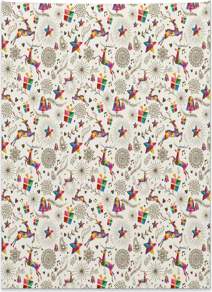 Abakuhaus Weihnachten Wandteppich, Vibrierender Hipster-Rotwild aus Weiches Mikrofaser Stoff Kein Verblassen Klare Farben Waschbar, 110 x 150 cm, M...