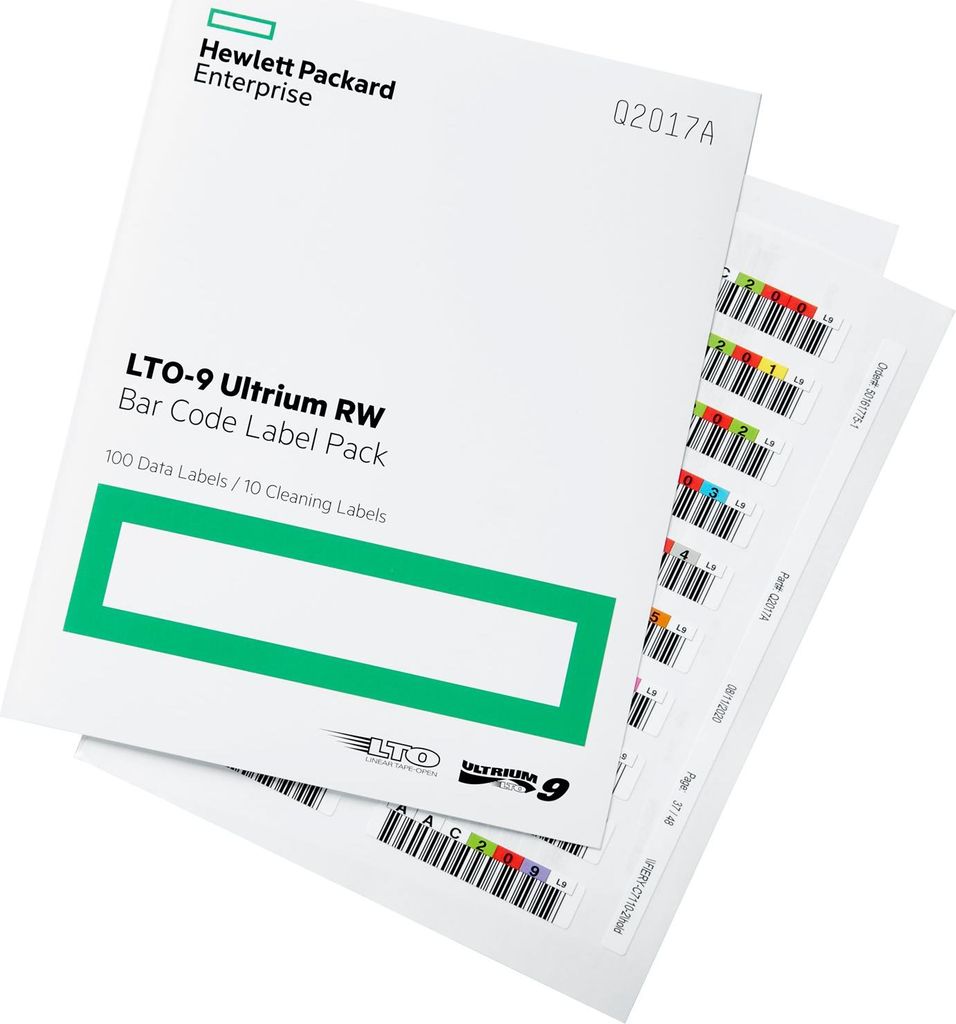 HPE LTO-9 Ultrium RW Bar Code Label Pack, LTO, 75 TB, 30 Obrázok produktu 