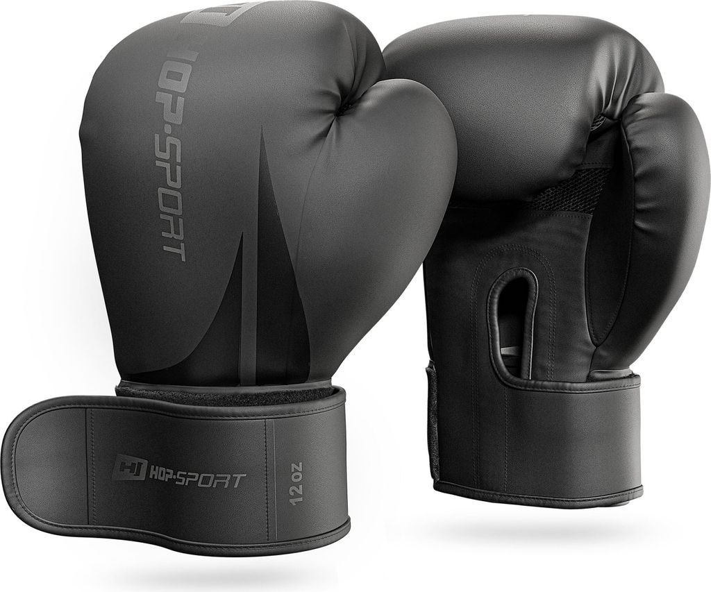 Hop-Sport Boxhandschuhe - 12oz, strapazierfähige & komfortable Boxing Gloves, Universalgröße - geeignet für Krafttraining und Kampfsport