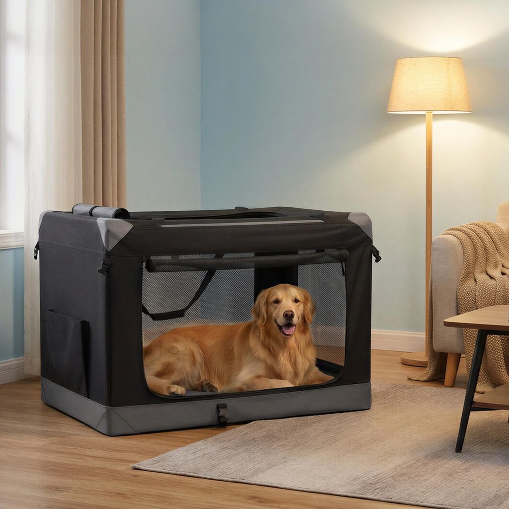 FEANDREA Hundebox faltbar, tragbar, Oxford-Gewebe, 4 Türen, Produktbild 
