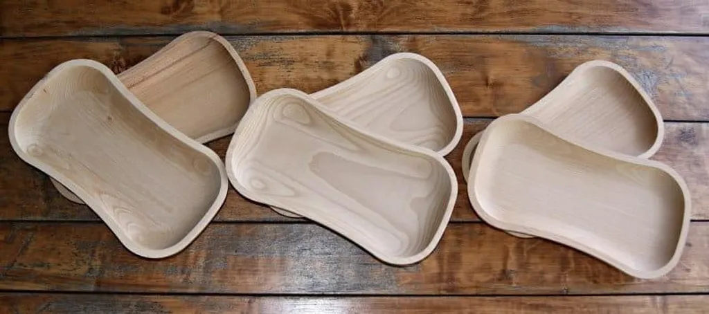 Vassoio in Legno di Design - Set 6 Piatti Piani Naturali Eco-Friendly - 3