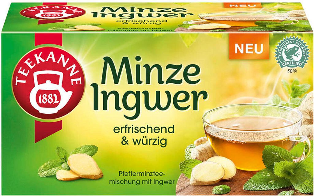 TEEKANNE 074984 TEEKANNE Minze Ingwer Tee 18 Portionen Obrázek produktu 