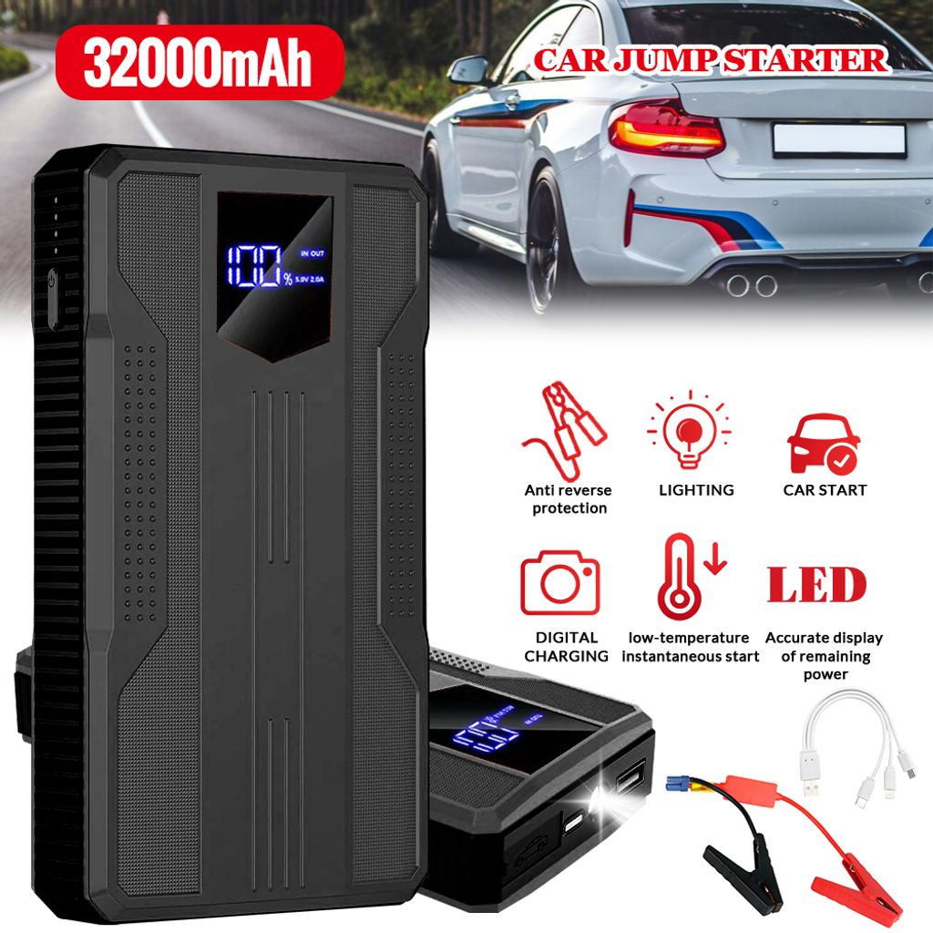 Kaufe 12V Auto Batterie Starter Lithium Jump Box mit LED Licht Luftpumpe  Tragbare Auto Starthilfe mit