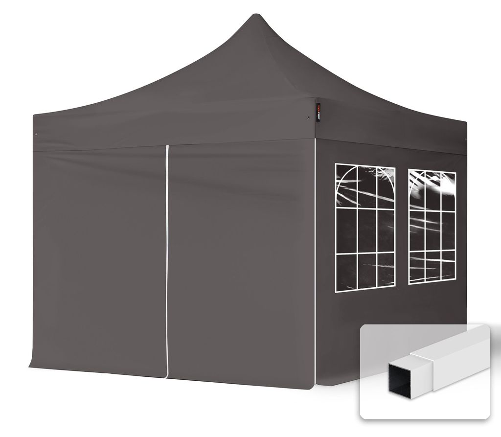TOOLPORT 3x3m Stahl Faltpavillon, inkl. 4 Seitenteile, Produktbild 