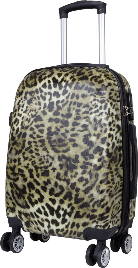 ABS Kleiner Handgepäck Reisekoffer Leopard Motivkoffer Produktbild 