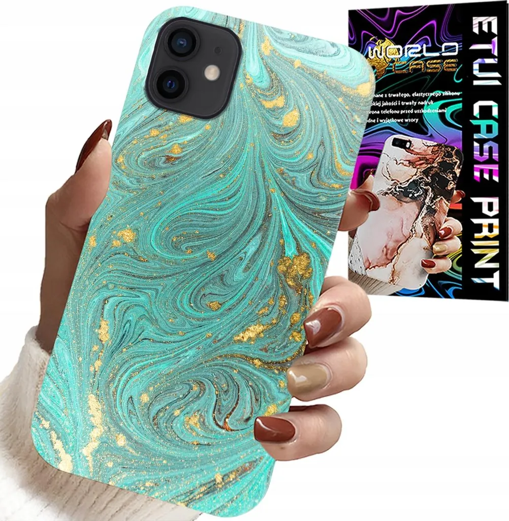 Aesthetic Cover iPhone 12 Marmo + Glass Screen Protector - Set Top