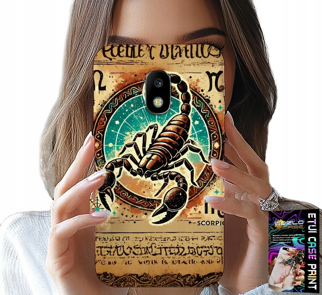 Custodia Samsung J5 2017 Scorpione: Cover Astronomia con Lamina Oro