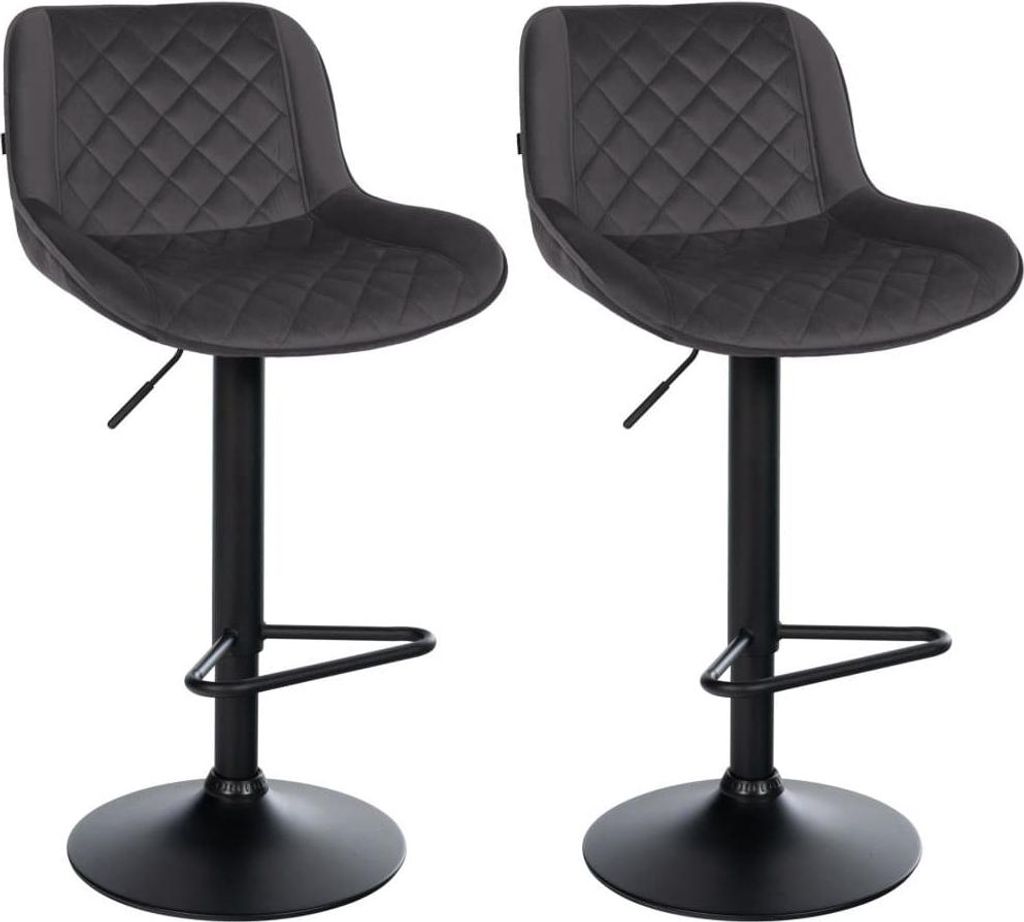 2-teiliges Barhocker-Set - Hocker - höhenverstellbarer Komfort, schwarzes Metallgestell