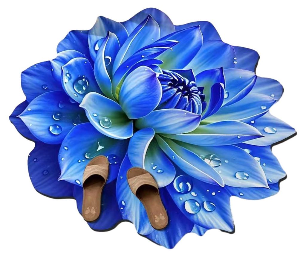 3D-Blumenteppich, realistisches 3D-Blumenmuster, Plüsch-Fußmatte, rutschfeste, weiche Samt-Badematte für Wohnzimmer, Schlafzimmer, Küche, Einga...