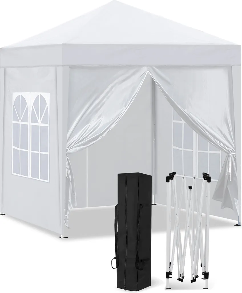 CLIPOP Pavillon Pop-up 3x3m Blanc Étanche avec 4 Parois et Sac de Transport