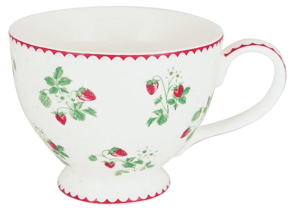Greengate Teetasse BERRY Weiß mit Erdbeeren Porzellan Tasse Produktbild 