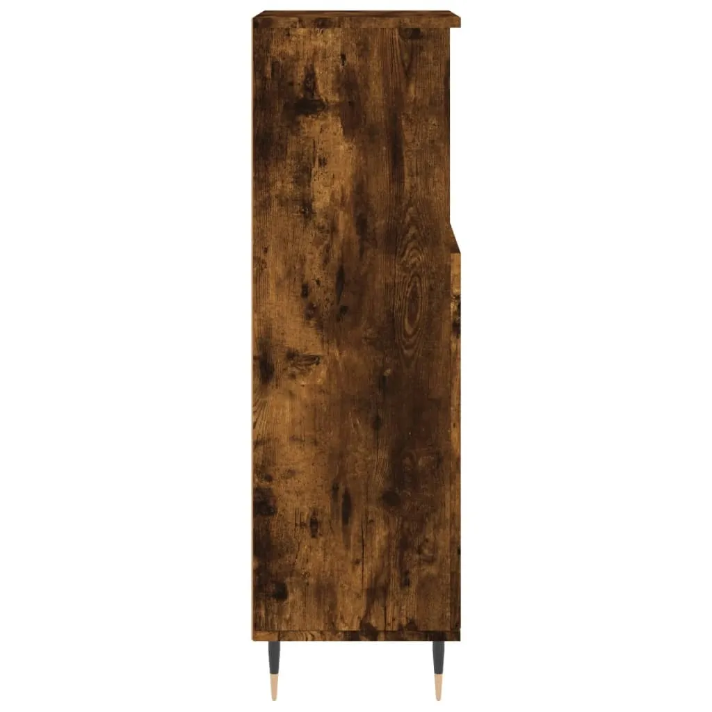 Mobile Bagno Rovere Fumé 30x30x100 cm | Colonna Salvaspazio Legno - 7