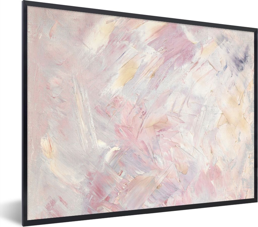 MuchoWow® Gerahmtes Poster Ölgemälde Rosa 80x60 cm - Poster Produktbild 