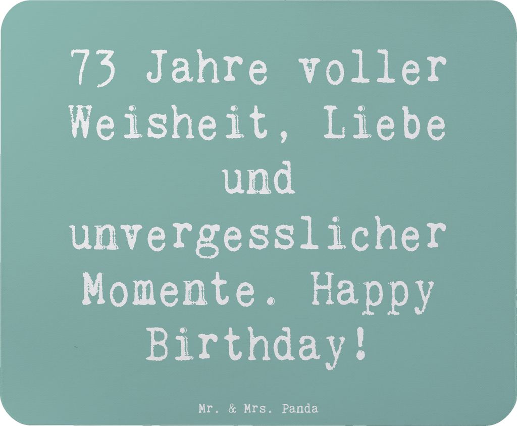 Mr. & Mrs. Panda Mauspad Spruch 73. Geburtstag - Meeresbrise - Geschenk, Liebe, Erinnerungen, Wertschätzung, Freude, Happy Birthday, laptop, Mouse...