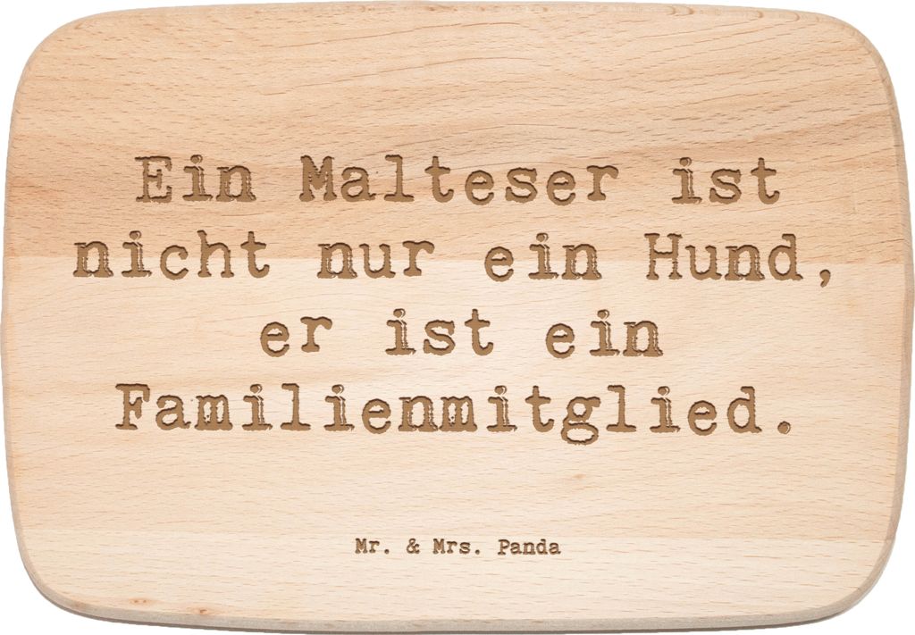 Mr. & Mrs. Panda Holzschneidebrett Spruch Malteser Liebe - Transparent - Geschenk, Hunderasse, Hunderassen, Schneidebrett, Holzbrettchen, Slogan, v...