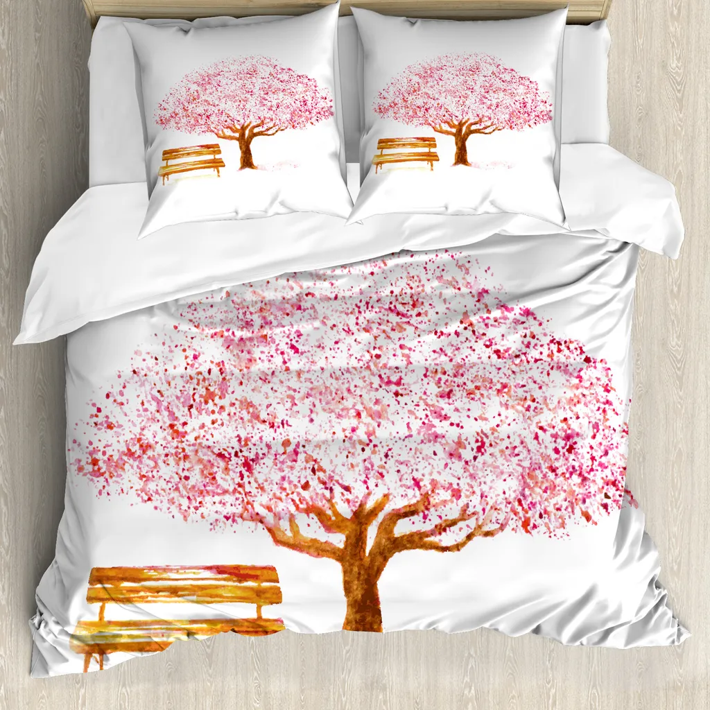 Copripiumino Ciliegio in Fiore ABAKUHAUS 155x220 - Set Letto Antiacaro