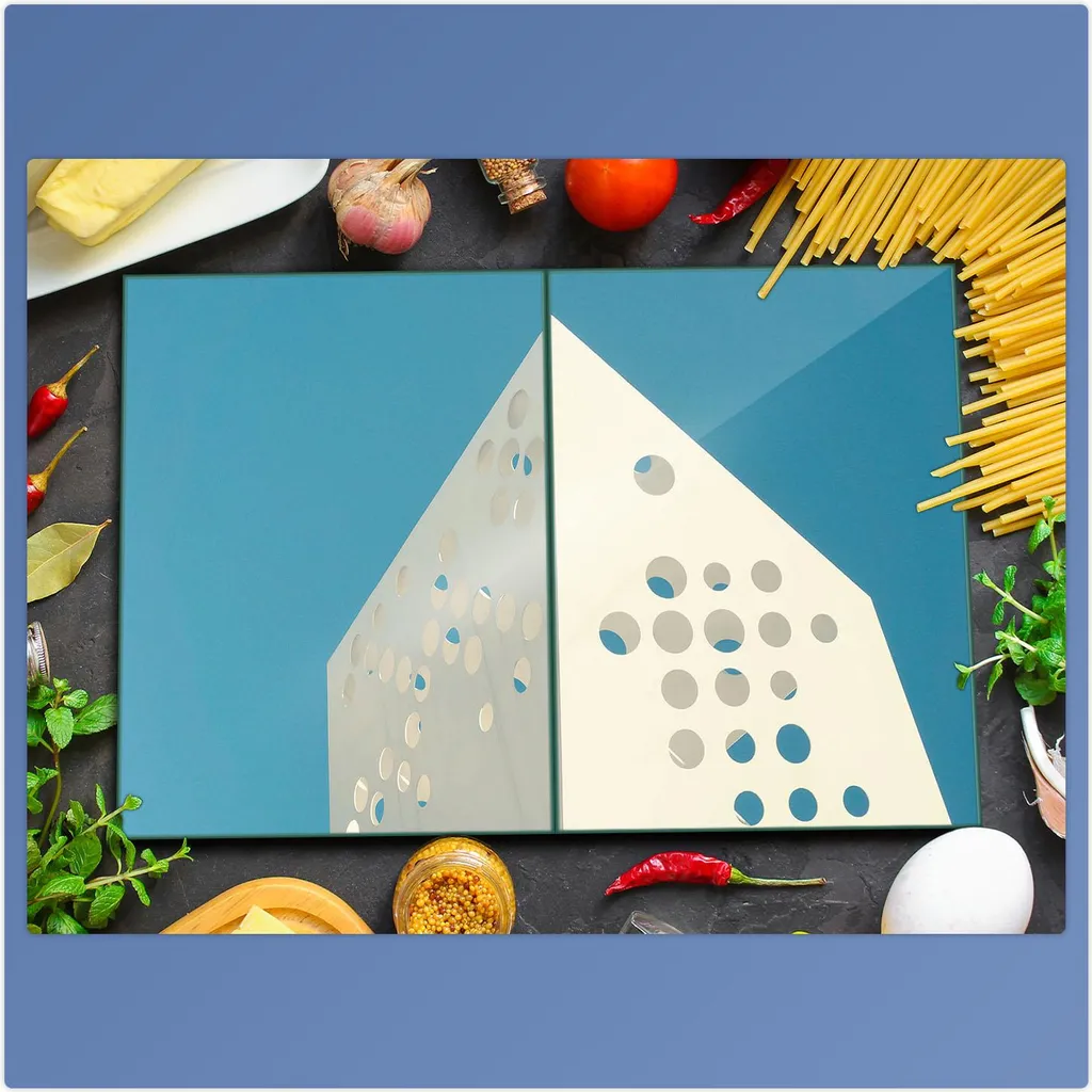 Piastra di copertura per piano cottura in ceramica 2 pezzi 2x40x52 Bianco astratto Coprire l'alzatina