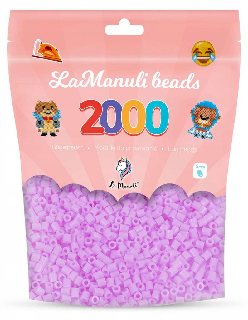 La Manuli Koraliki do prasowania różowe 2000 szt. Midi 5 mm Zdjęcie produktu 