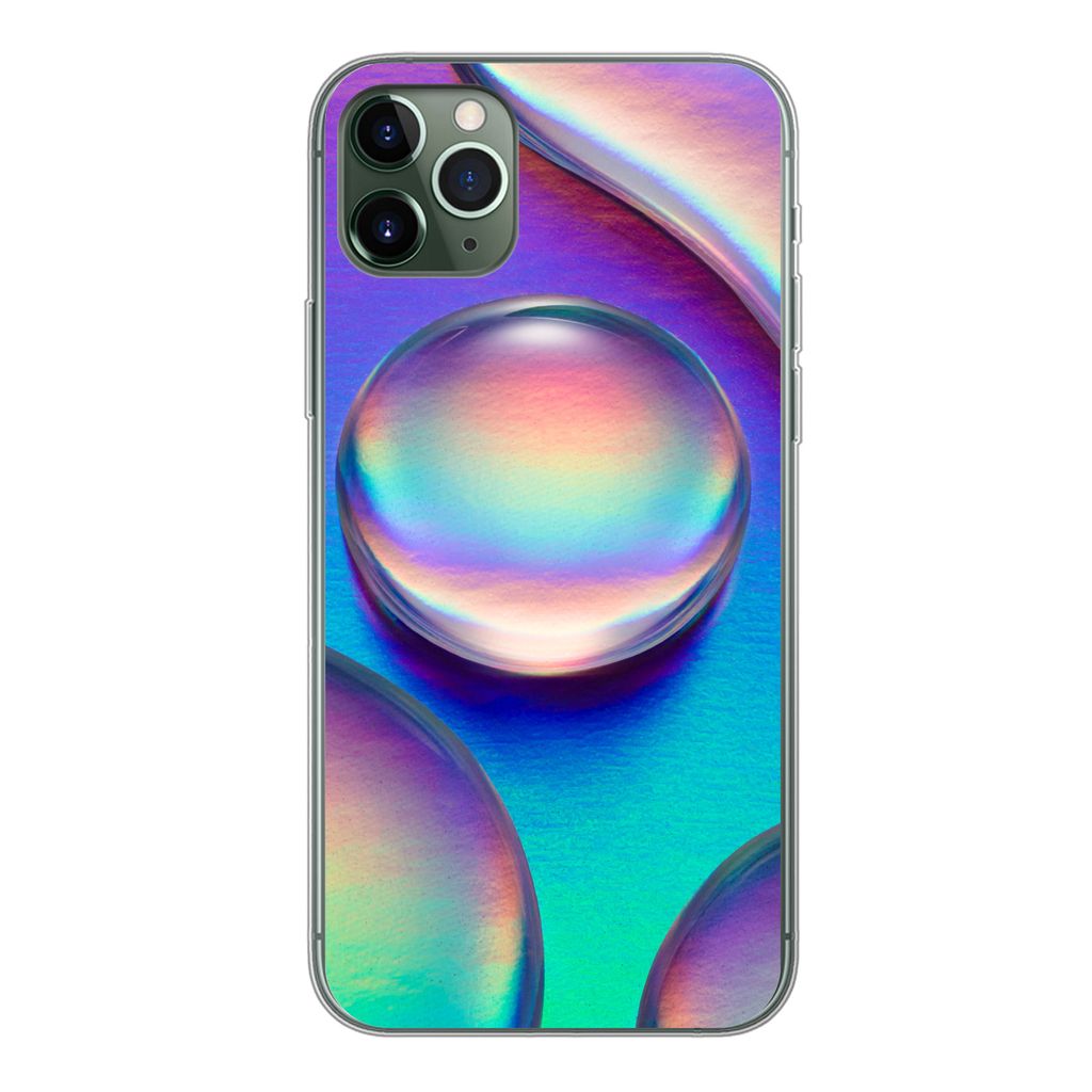 MuchoWow Handyhülle Schutzhülle Hülle für iPhone 11 Pro Max Wasser - Regenbogen - Abstrakt Silikon Softcase Handy Hülle - Schutz