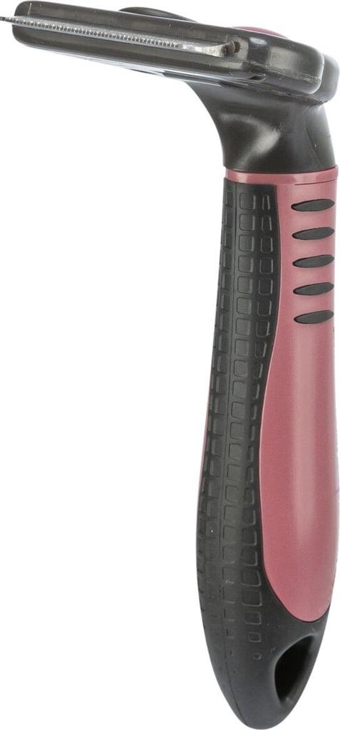 TRIXIE Carding-Striegel - dunkelgrau/altrosa - 7 × 15 cm