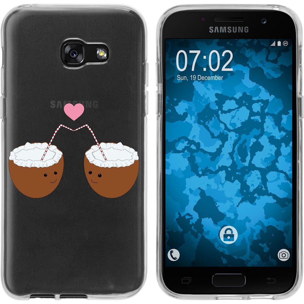 PhoneNatic Case kompatibel mit Samsung Galaxy A7 (2017) Silikon-Hülle Sommer Coconuts M3