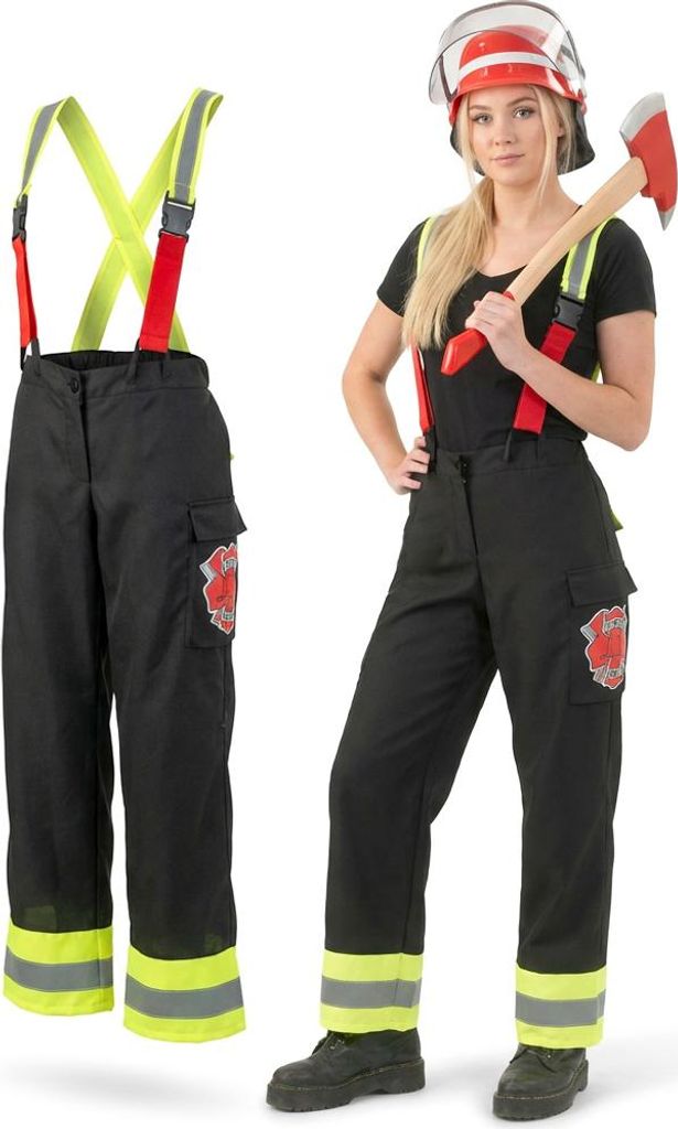 Kostüm Feuerwehr Latzhose Feuerwehrfrau 36-38 Produktbild 