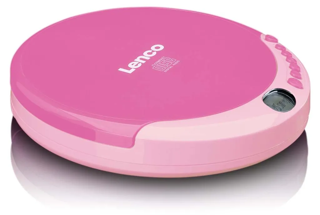 Lenco CD-011 Lecteur CD Rose Portable Fonction Recharge et Écran LCD