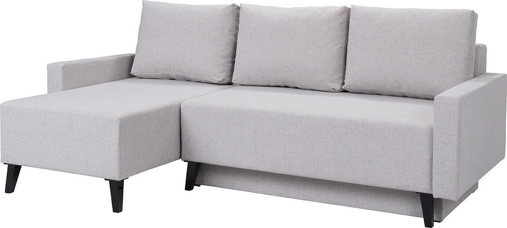 MIRJAN24 Ecksofa Oviedo Gloss, Eckcouch mit Bettkasten und Schlaffunktion, Stilvoll L-Form Polsterecke (Farbe: Aura 23)