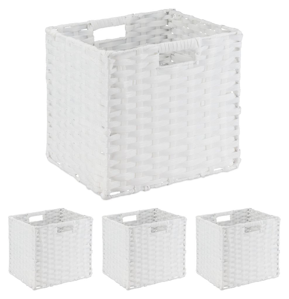 Relaxdays Opbergmand, set van 4, gevlochten, geschikt voor Productafbeelding 