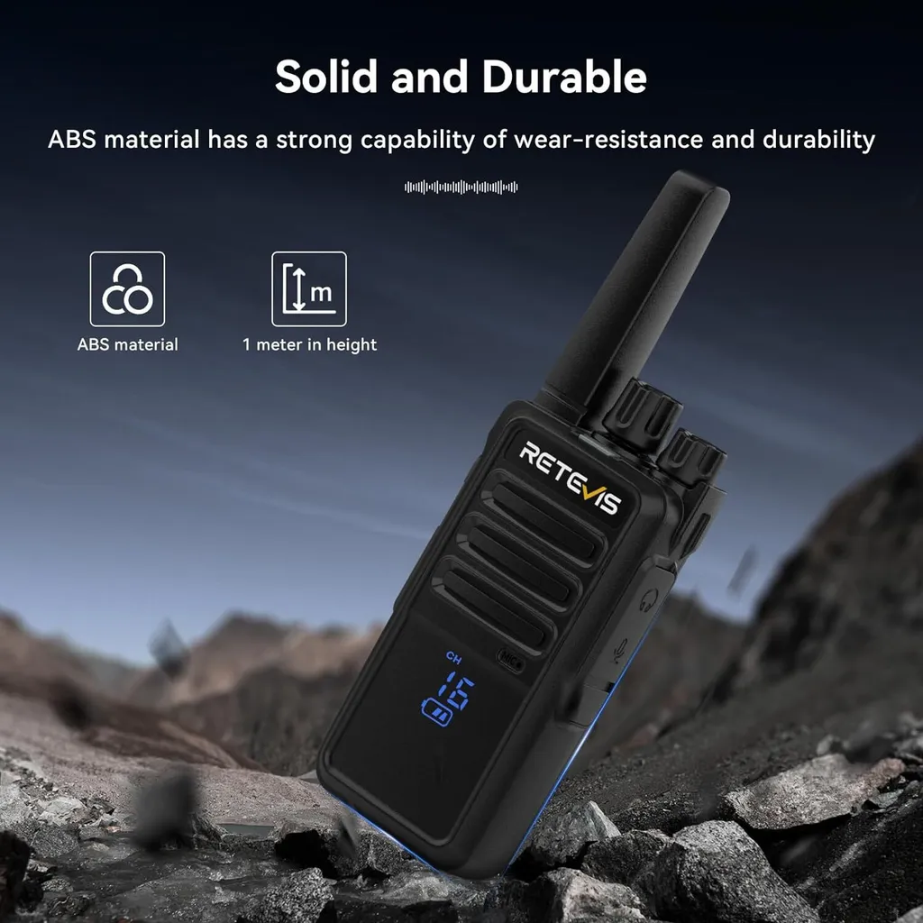 Talkie-Walkie Robuste RT668H avec Fonction VOX et Autonomie 1200 mAh Noir