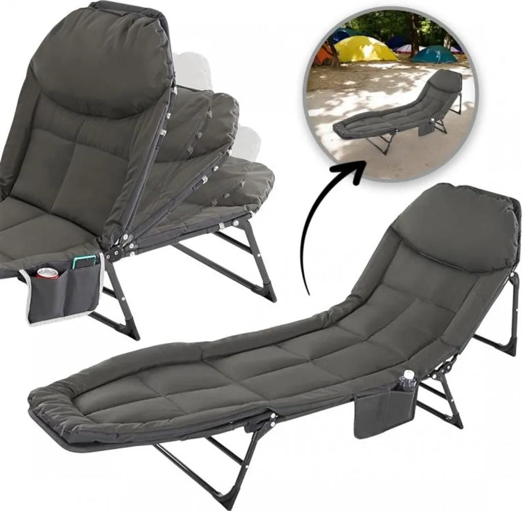 Flamenco Mystique Lit de camping pliant avec poche AR06SZ 200 x 64 cm