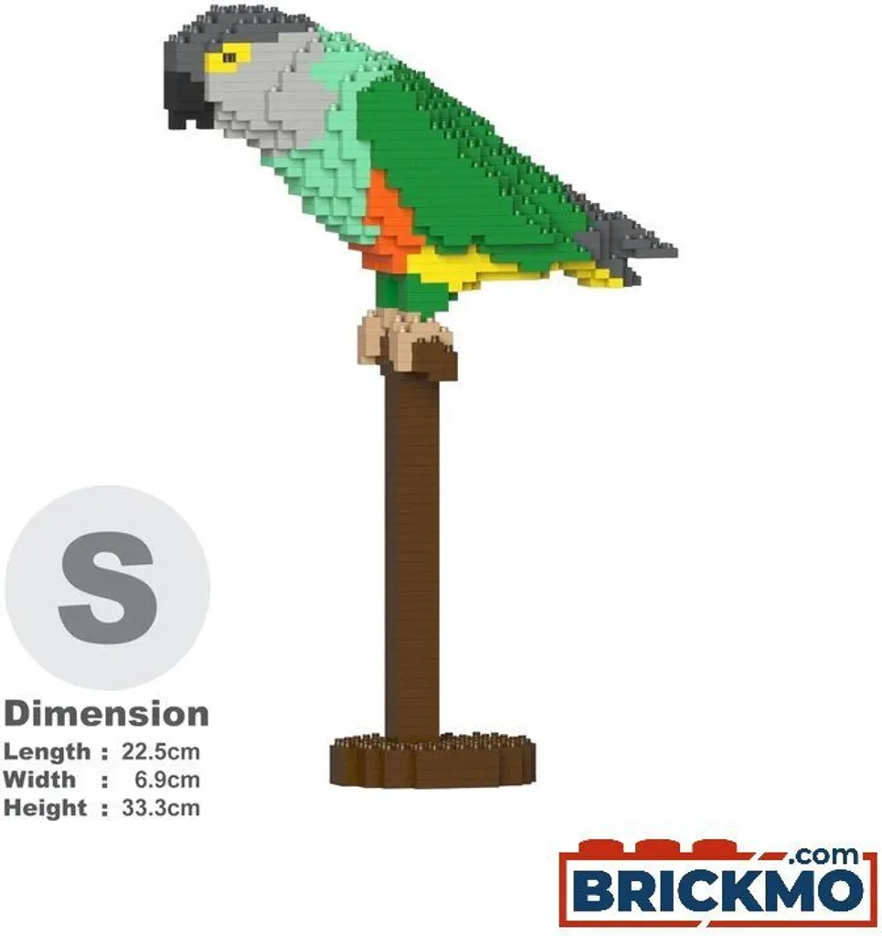 Sculpture d'Oiseau en Briques à Vis JEKCA - Modèle Perroquet Sénégal 01S