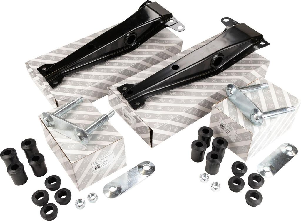 Blattfederaufnahme KIT links rechts hinten mit Aufnahmen und Gehänge 73201019