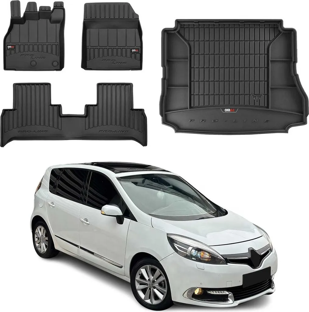 Kit Interni Renault Scenic 2009-2016 TPE Nero | Tappetini + Vasca Baule