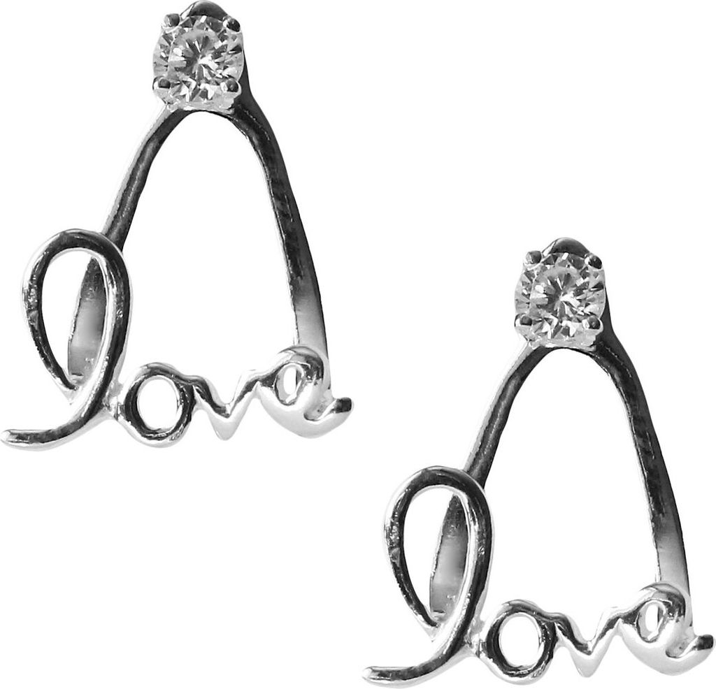 Ohrstecker 925 Sterling Silber Love Dangle Ear Jacket