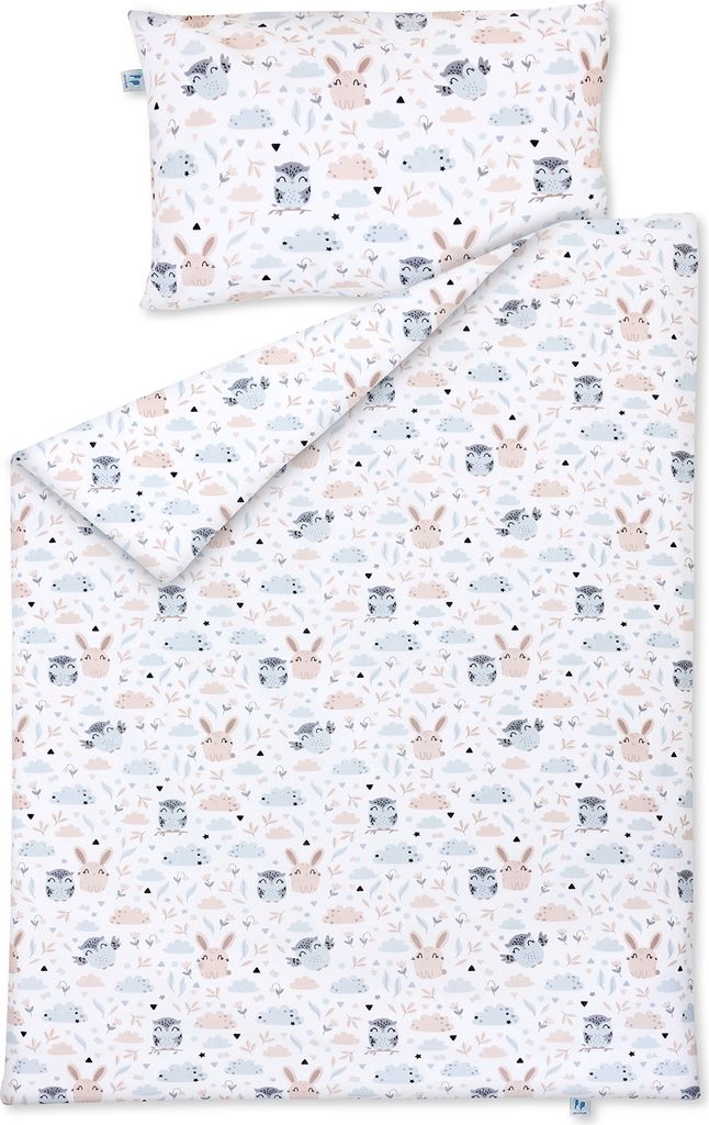 Pepi Baby Bettwäsche - 120x90 mit Kissenbezug 60×40 - 100% Baumwolle Antiallergisch - Kinderbettwäsche Babybettwäsche - Forest Friends