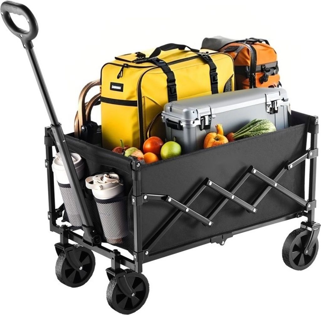 Faltbarer Bollerwagen Transportwagen Handwagen Strandwagen - 102kg Kapazität - 66x45x46cm Größe