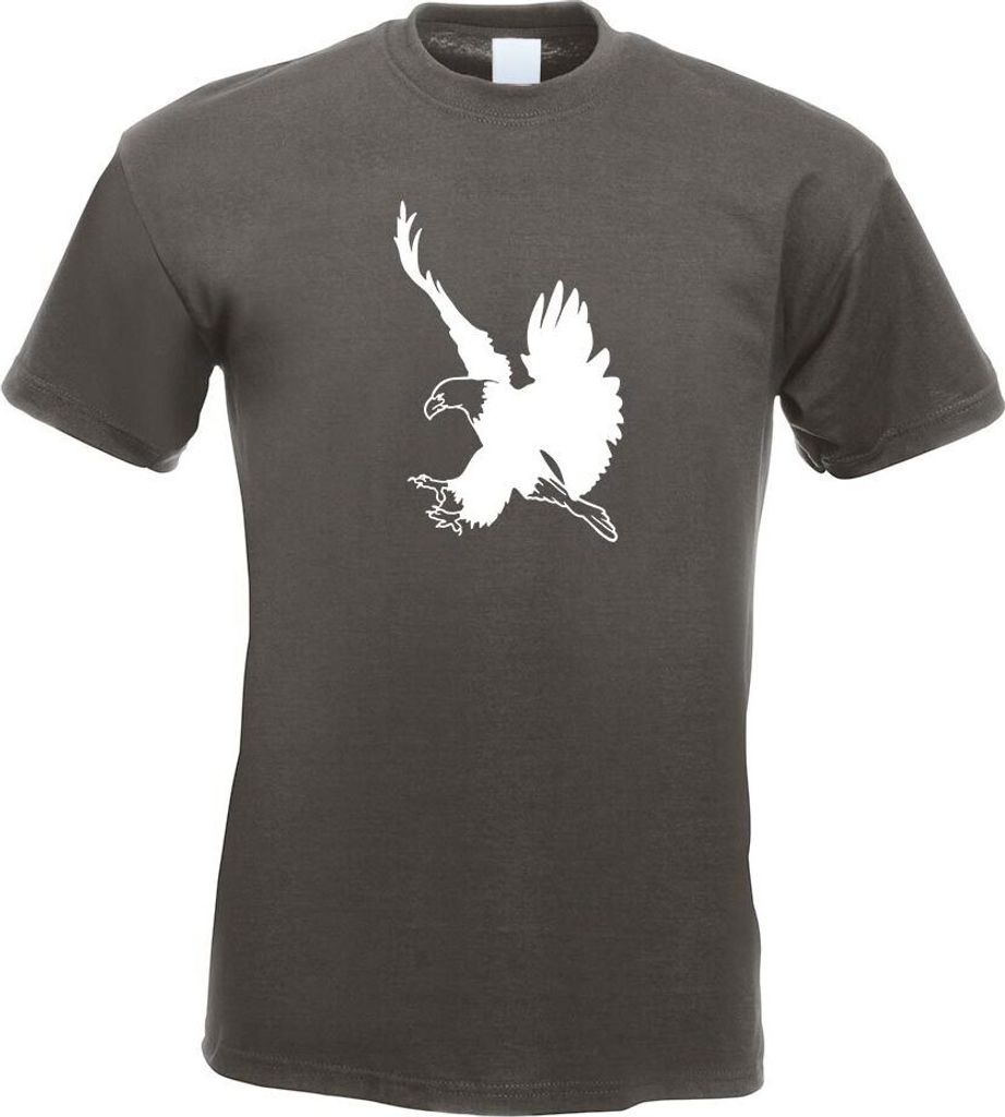 Kiwistar - T-Shirt - Graphit - Adler - Flug - Hawk - Western Motiv Bedruckt Funshirt Design Print - mit Motiv Bedruckt - Funshirt Design - Sport - ...