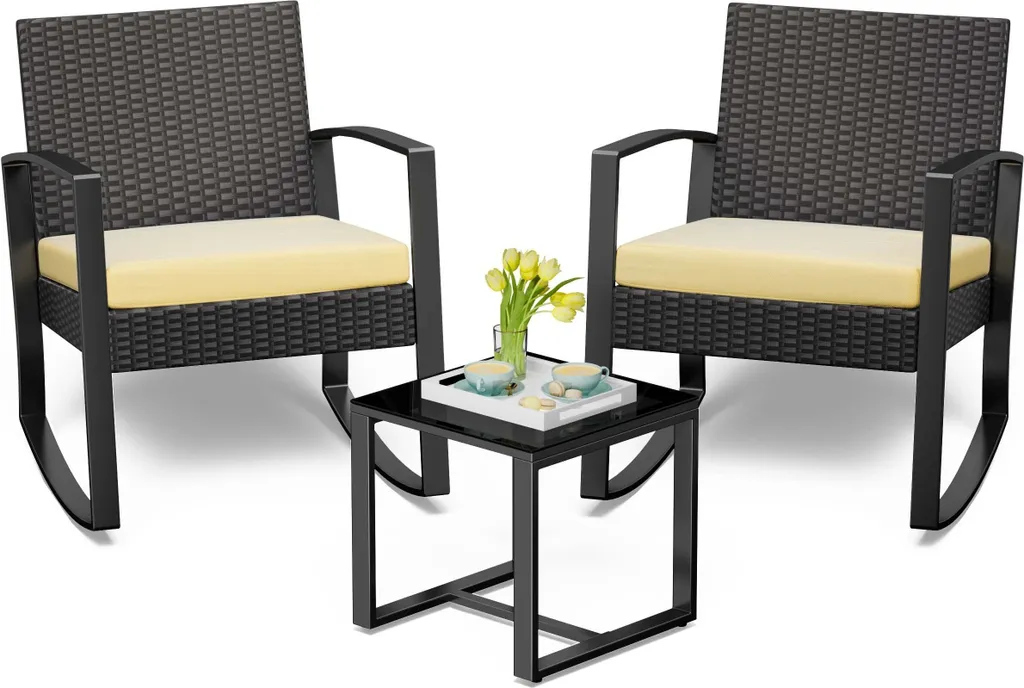 Ensemble bistrot pour petit balcon, mobilier de terrasse 2 places compact